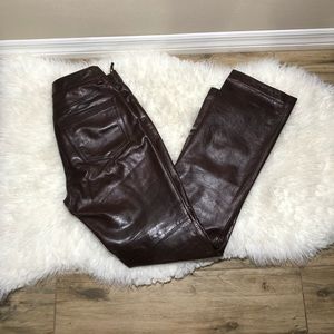 Vintage Gap Burgundy Leather Bootcut Pants Size 4